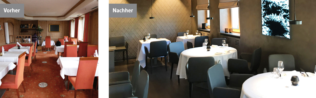 Referenz Polsterung – neue Bezüge, edle Stoffe für Restaurant Nödinger Köngen